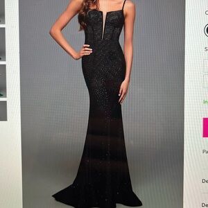 Black Fully beaded rhinestone dress